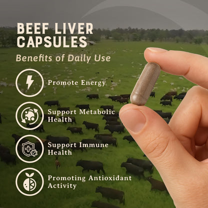 HEART & SOIL – 100% Grass Fed & Finished Beef Organs from Regenerative Cattle with Liver, Heart, Kidney, Pancreas & Spleen – 3000mg Beef Organ Supplement for Women & Men – Glass Bottle – 180 Capsules