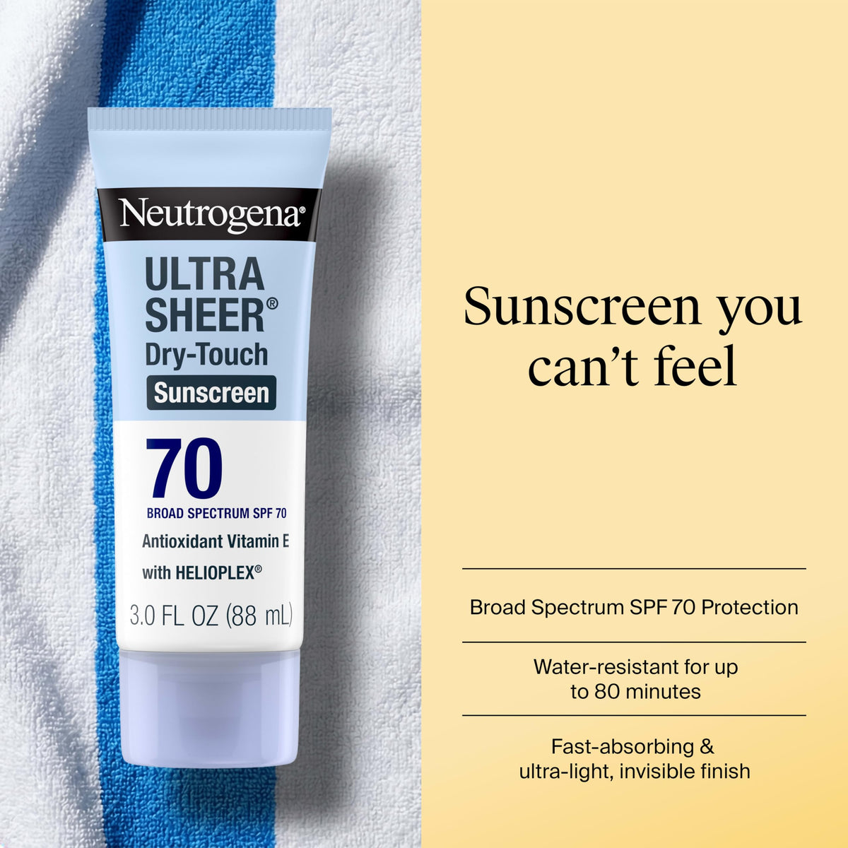 Neutrogena Ultra Sheer Dry Touch Sunscreen Lotion, SPF 70, 3 fl. oz Neutrogena