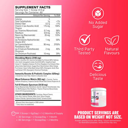 EHP Labs OxyShred Pre Workout Powder - Preworkout Powder with L Glutamine & Acetyl L Carnitine, Energy Boost Drink - Cosmic Blast, 60 Servings EHP Labs
