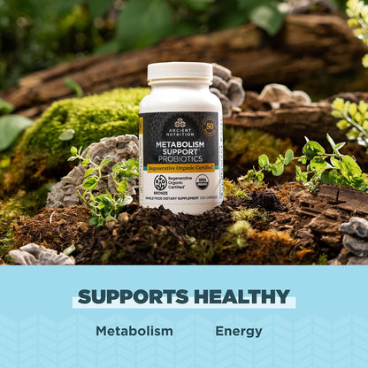 Ancient Nutrition Regenerative Organic Certified Probiotics for Metabolism Support, Healthy Digestion and Immune System Function Support, 50 Billion CFUs* Per Serving, 60 Count Gsupps Australia