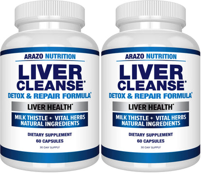 Arazo Nutrition Liver Cleanse Detox & Repair Formula – Milk Thistle Herbal Support Supplement: Silymarin, Beet, Artichoke, Dandelion, Chicory Root Gsupps Australia