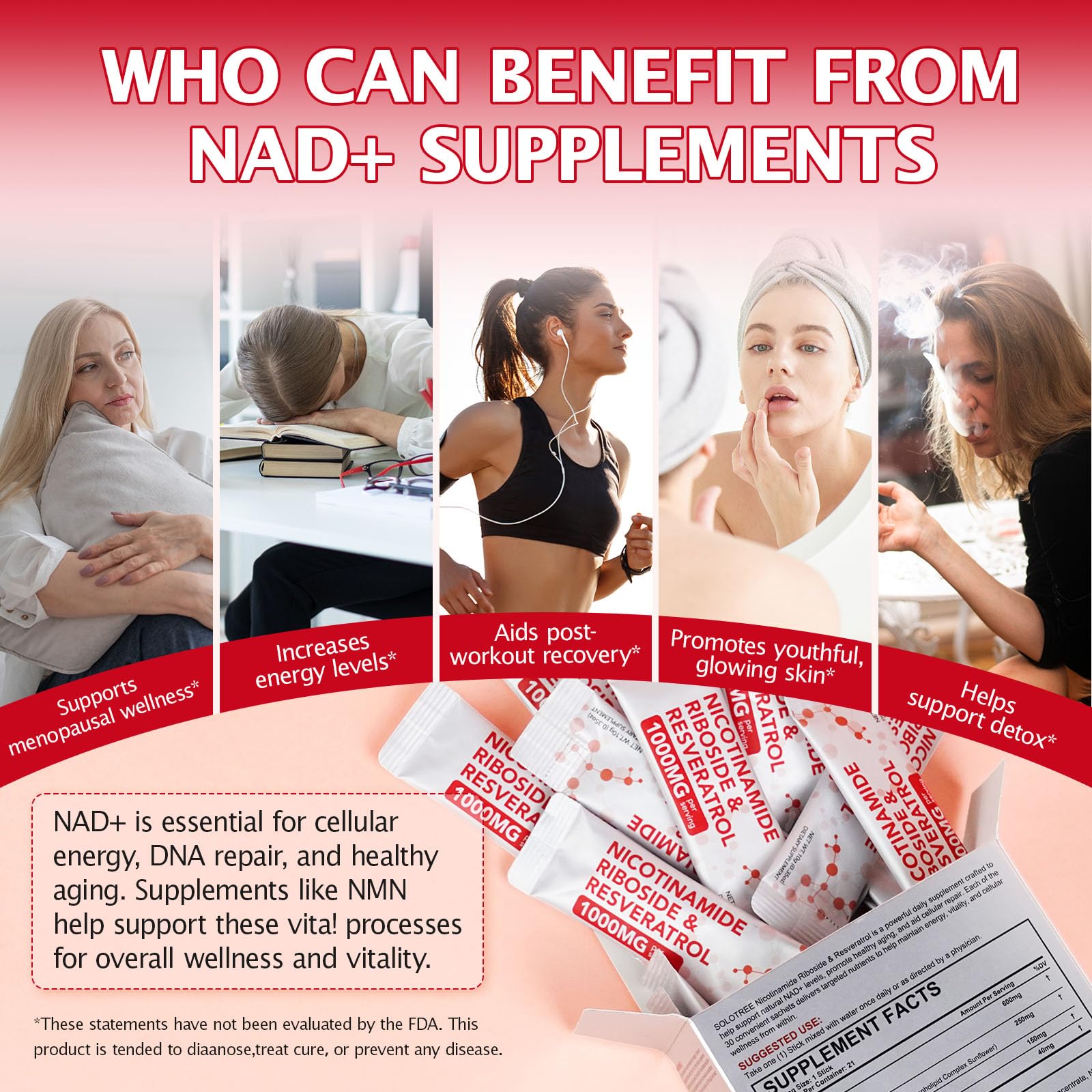 NAD+ Supplement 1000mg Liquid Packets 21pcs, Nicotinamide Riboside Resveratrol, NAD Supplements for Women Men, Anti-Aging, Repairs Cells, Support Natural Vitality Nyloriaine buy australia supplements