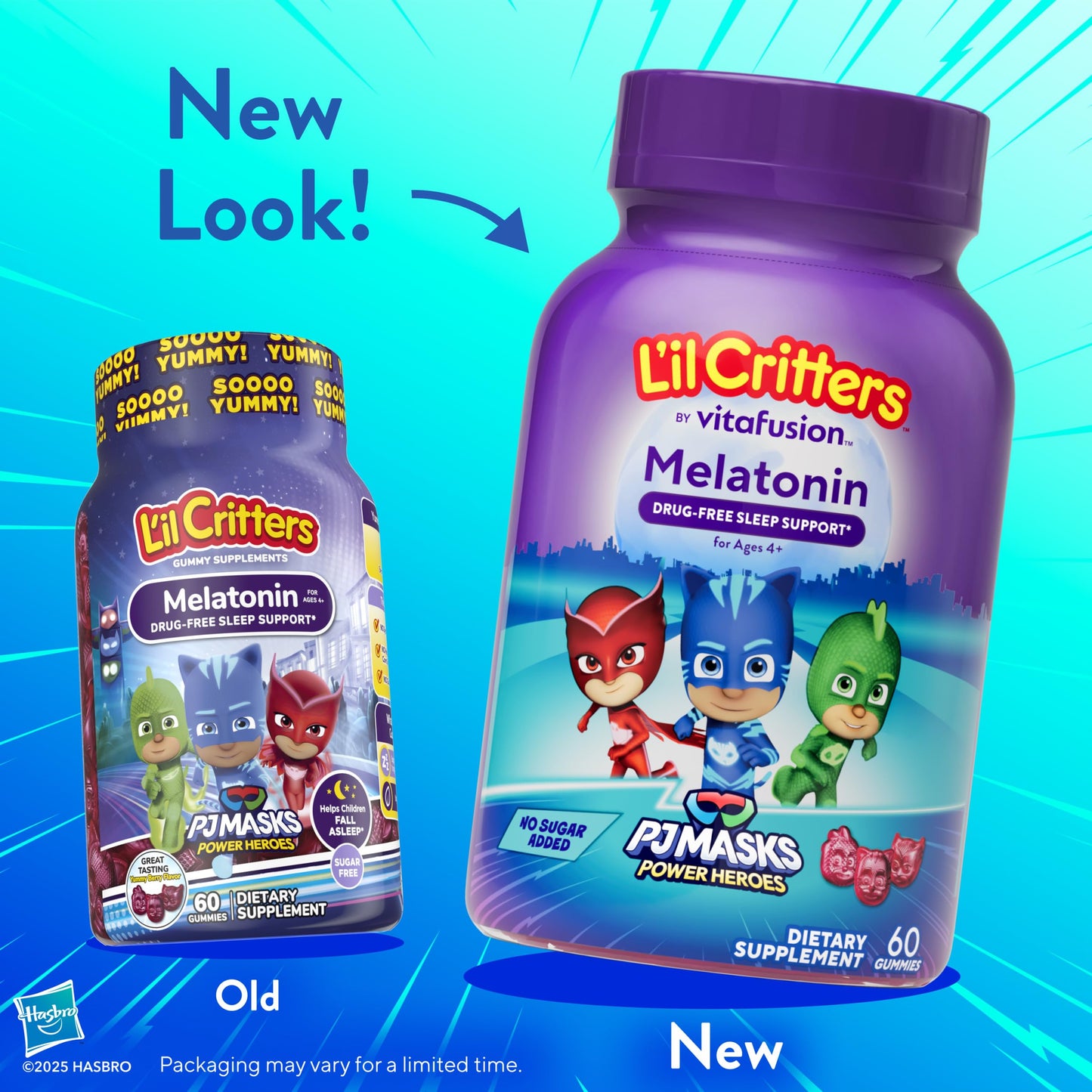 L'il Critters PJ Masks Melatonin Gummy Supplements, 60 Gummies Lil Critters
