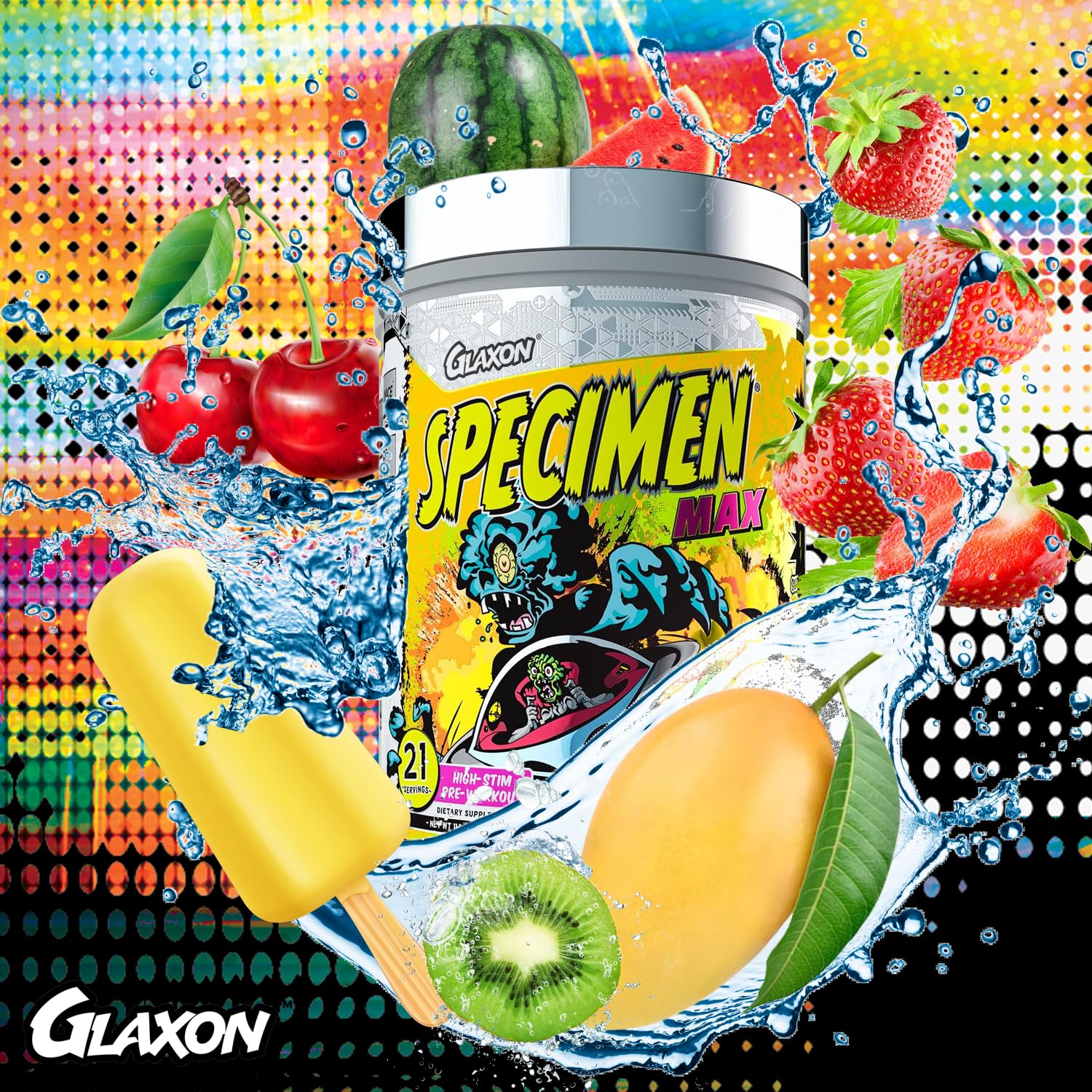 Glaxon Specimen Max High Stim Pre-Workout | 400mg Caffeine + 3200mg Beta Alanine Glaxon buy australia supplements