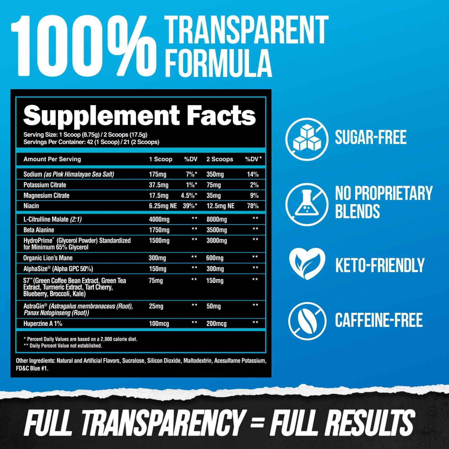 ALPHA LION Superhuman Pump Pre Workout Powder, Nootropic Caffeine & Stim Free Preworkout Supplement, Nitric Oxide Booster, Muscle Gainer, Energy & Focus (42 Servings, Mango Veiniac Flavor)