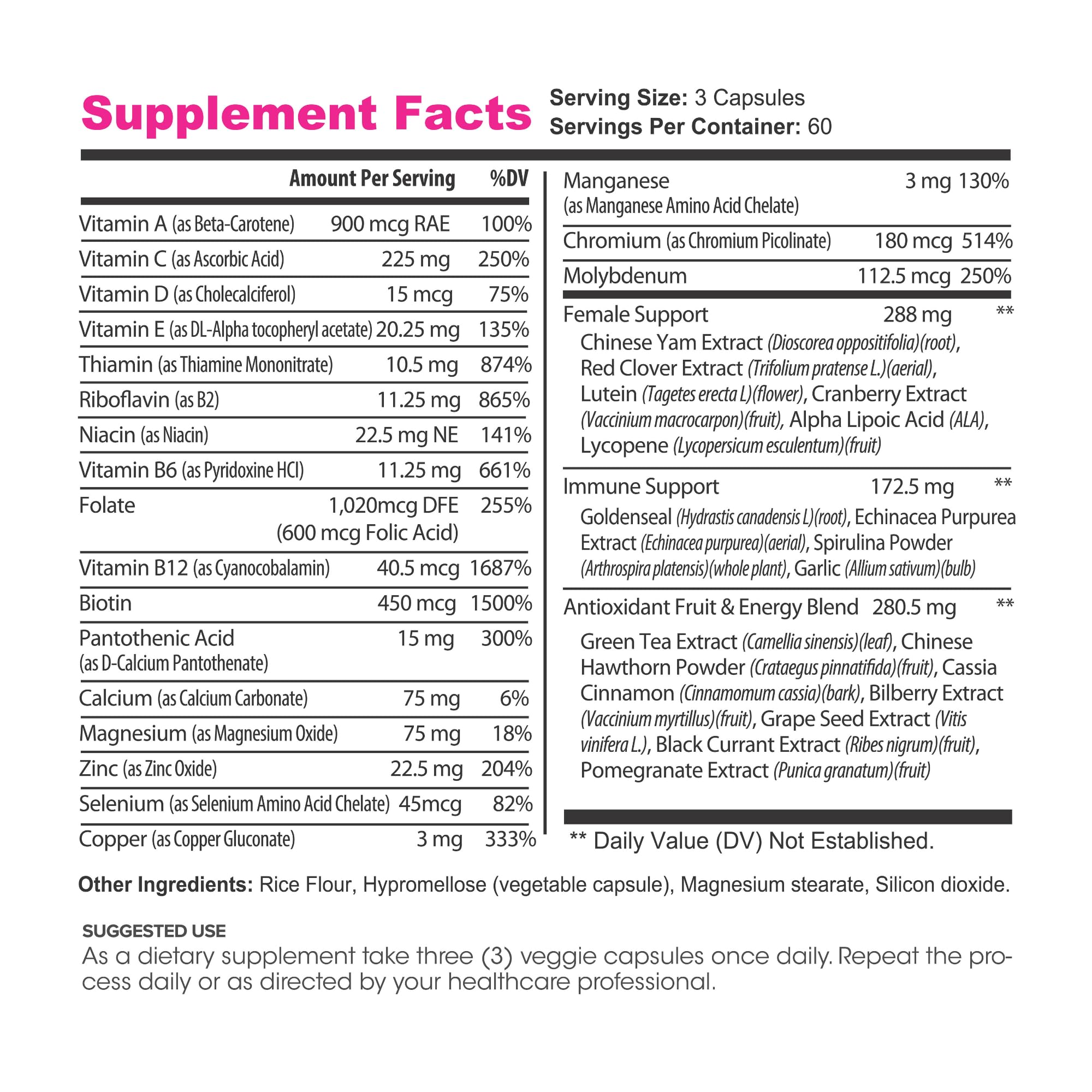 Lumen Naturals Women's Multivitamin Vitamin B12, A, C, D, & E - 180 Count - 60 Servings - Veggie Capsules Lumen Naturals buy australia supplements