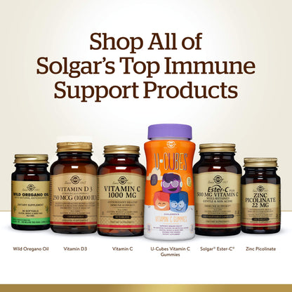 Solgar Vitamin C 1000 mg, 250 Vegetable Capsules - Antioxidant & Immune Support - Overall Health - Healthy Skin & Joints - Bioflavonoids Supplement Solgar