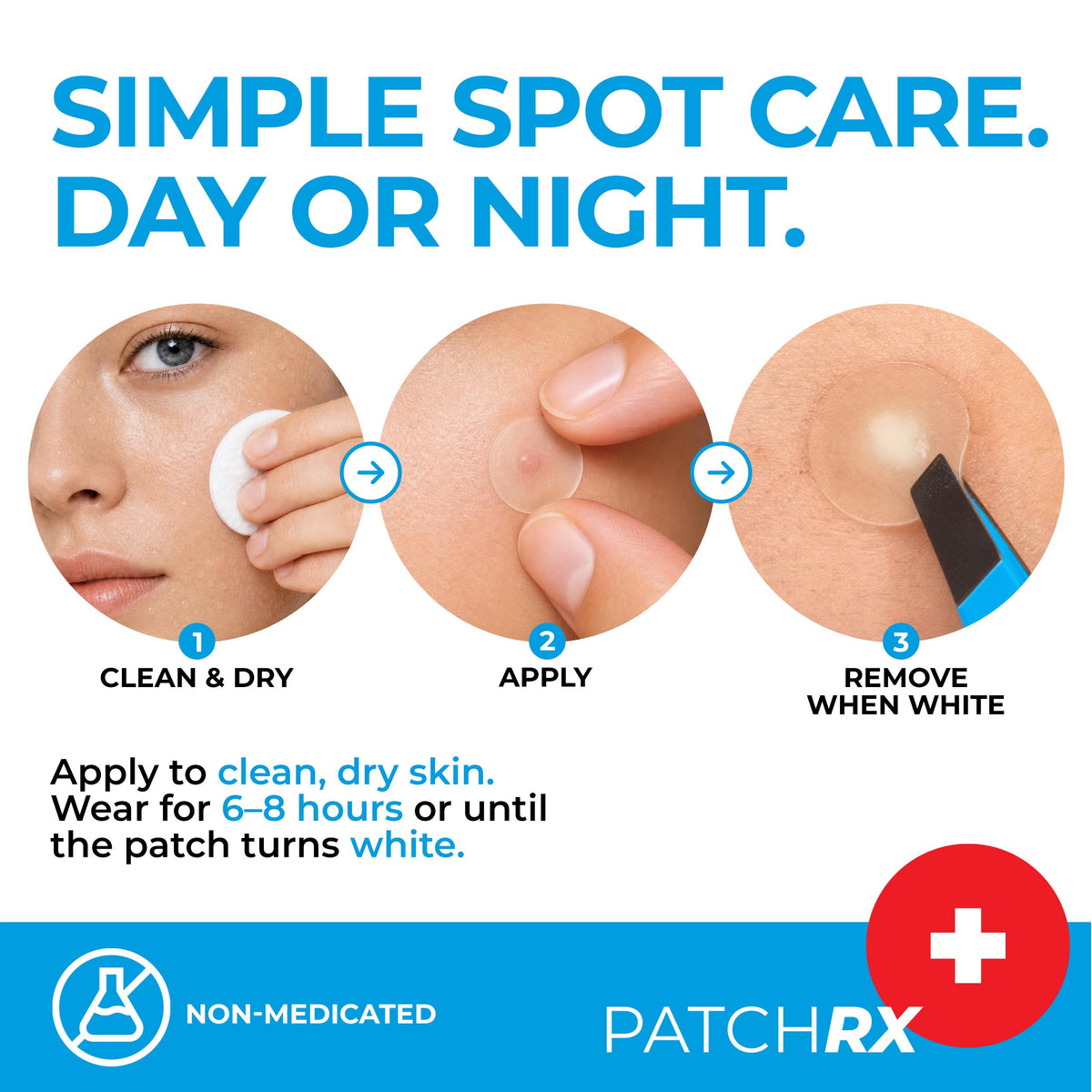 PatchRx Pimple Patches for Face (120 Patches), Hydrocolloid Acne Patches with Tea Tree Oil, Pimple Patch Pimple Stickers - Hydrocolloid Patch Acne Dots - Acne Pimple Patches For Face - Zit Patches PatchRx