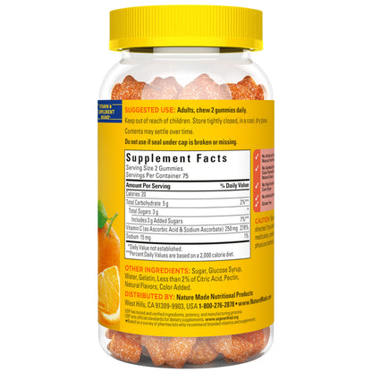 Nature Made Vitamin C 250 mg Per Serving, Dietary Supplement for Immune Support, Vitamin C Gummies for Adults Nature Made
