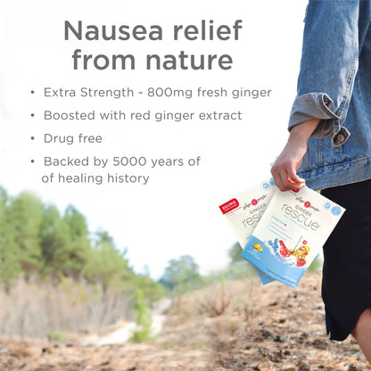 The Ginger People Ginger Rescue Digestive Wellness Lozenges (Soft) | Extra Strength - 800mg | Nausea, Upset Stomach, Motion Sickness The Ginger People