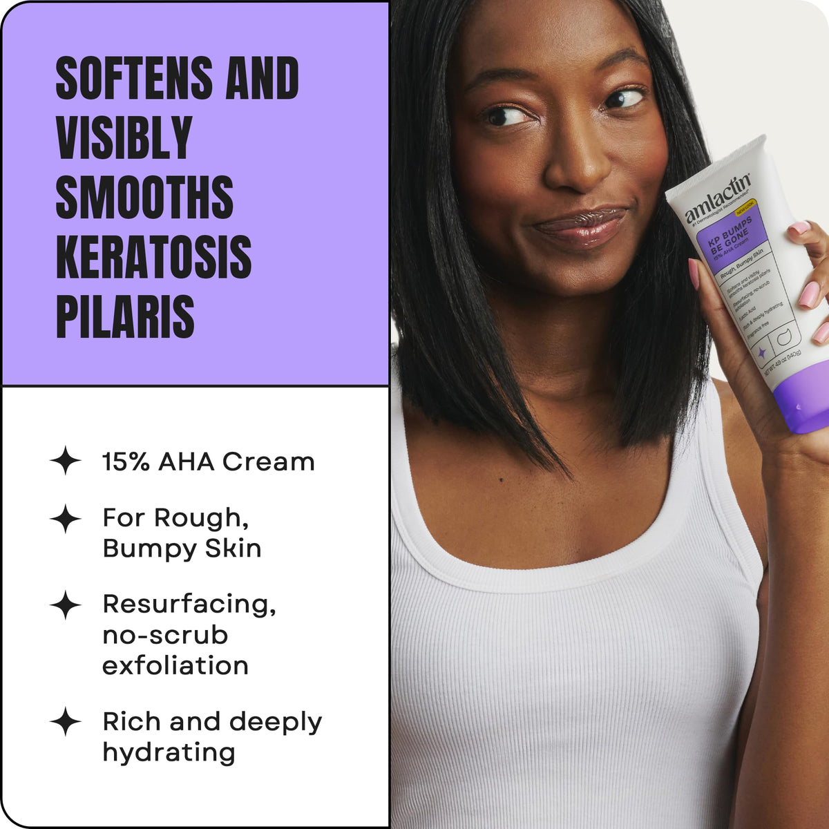 AmLactin KP Bumps Be Gone Body Cream, 15% Lactic Acid, 3 oz Amlactin