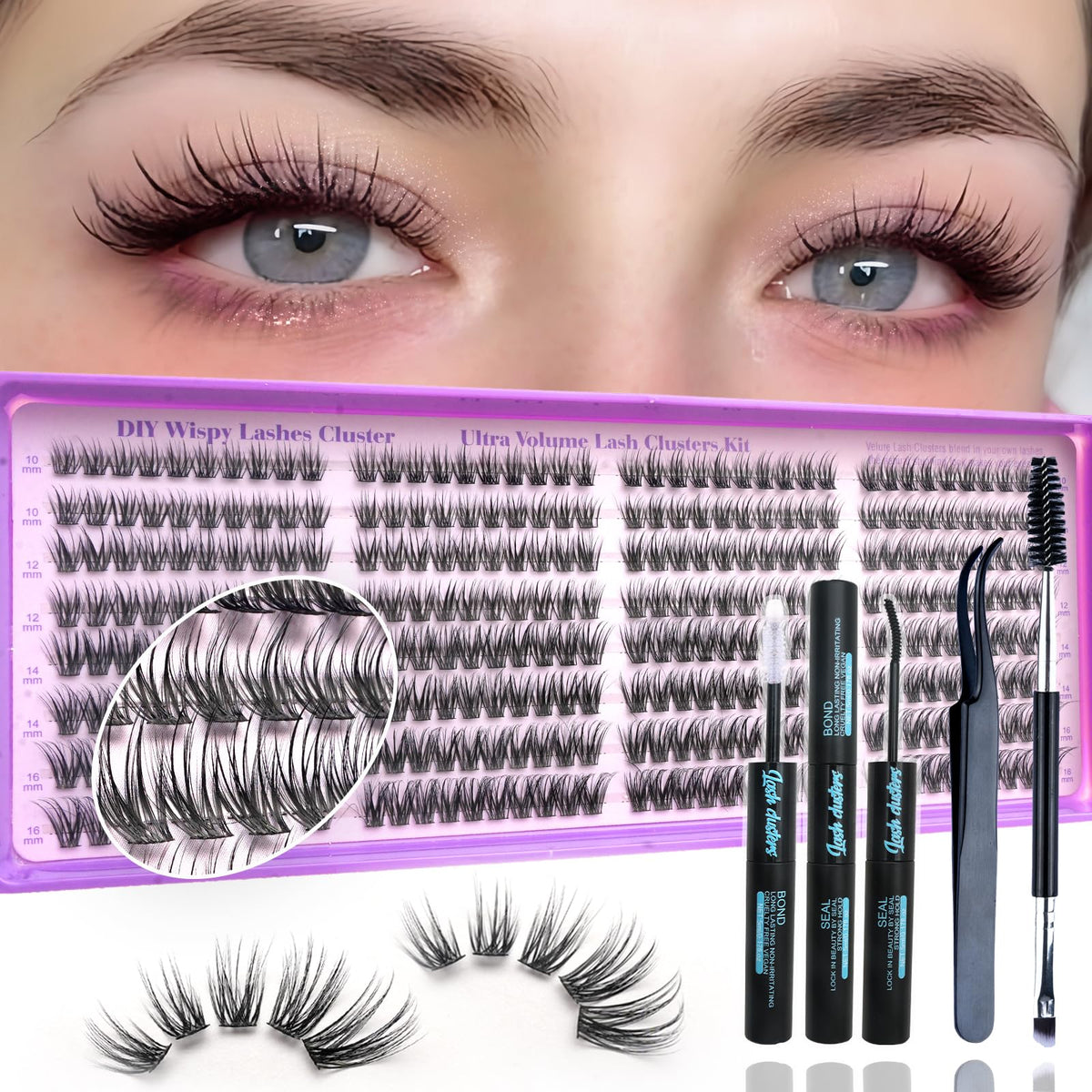 Wispy Lash Clusters Kit C Curl Natural Lashes Cluster Eyelash Extensions FebFeb