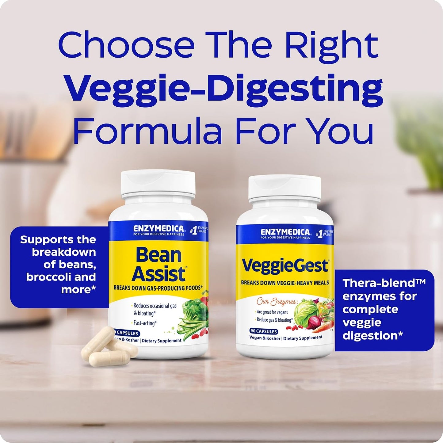 Enzymedica BeanAssist - Digestive Enzyme Supplement for Women & Men, Alpha Galactosidase Enzyme for Digestion & Gut Health Support, Helps Reduce Gas & Bloating, Fast-Acting, Vegan - 30 Caps Gsupps Australia