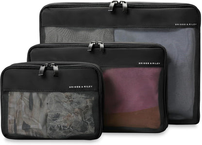 Briggs & Riley Compression Packing Cube Set for Women & Men - Bag Organizer for Checked Suitcase & Luggage, Pack Accessories for Vacation - 3-Piece, Black Gsupps Australia