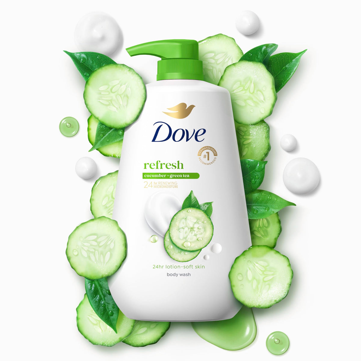 Dove Body Wash Body Wash Refresh Cucumber & Green Tea 30.6 oz, Sulfate Free Dove