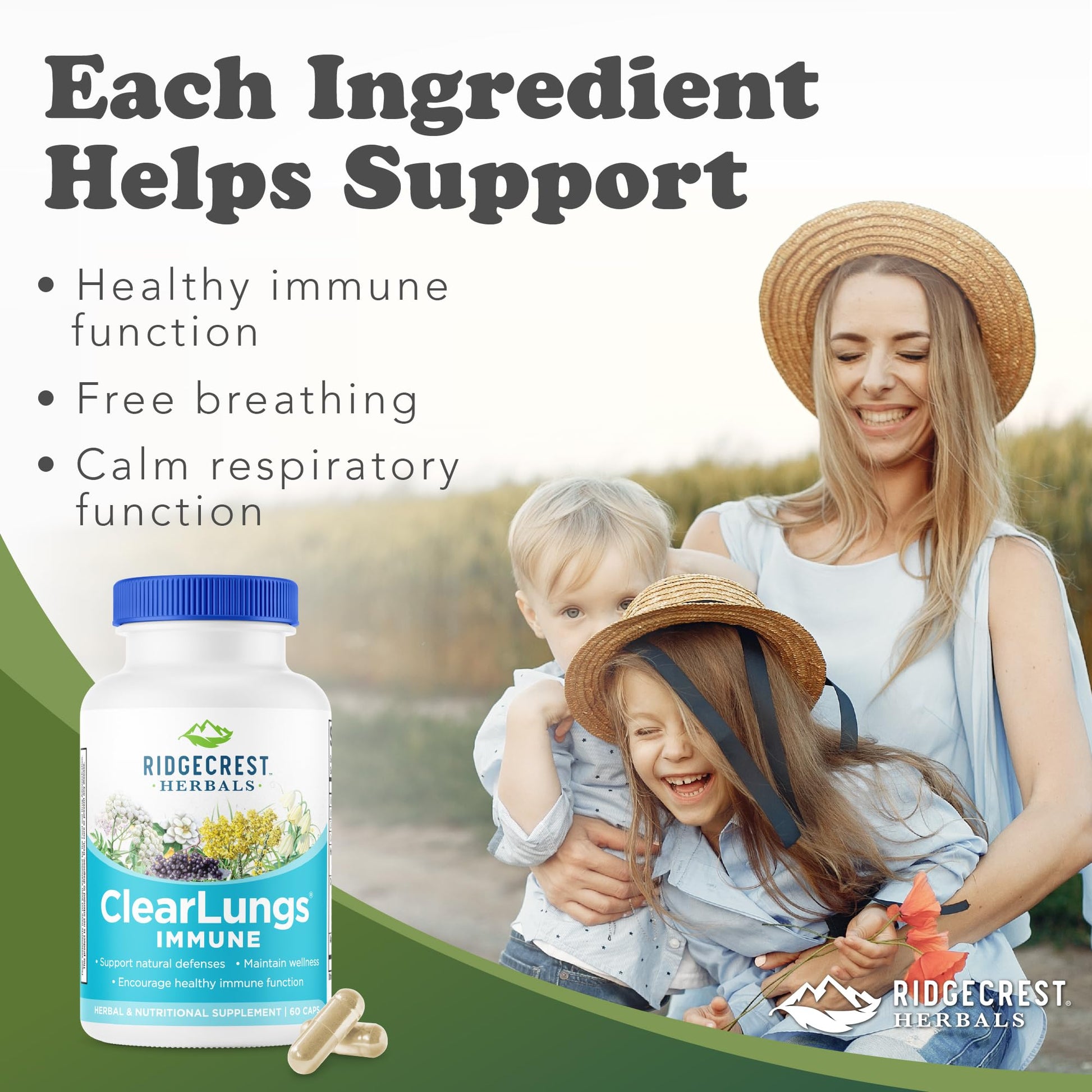 RidgeCrest Herbals ClearLungs Immune, Lung Support Supplement with Elderberry, Zinc, Vitamin C, Vitamin A, Olive Leaf, Mullein, Lung Wellness Formula for Respiratory Health (60 Vegan Caps, 30 Serv) RidgeCrest Herbals buy australia supplements