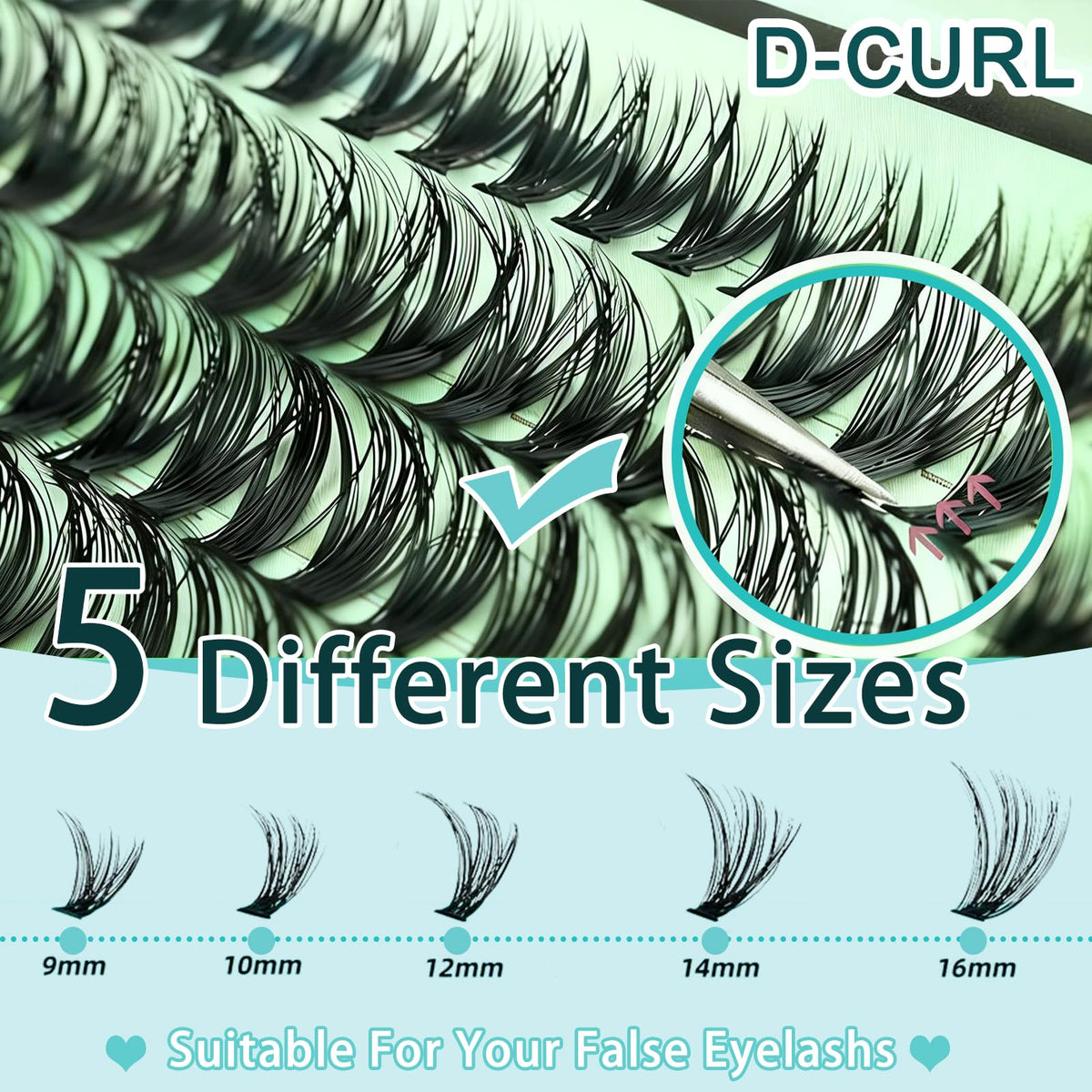 Lash Clusters Kit 30D+40D Natural Wispy Lashes Clusters Eyelash Extensions FebFeb