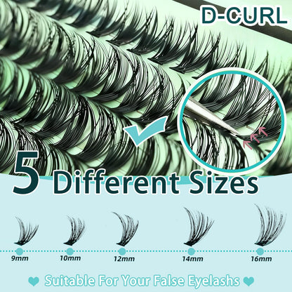 Lash Clusters Kit 30D+40D Natural Wispy Lashes Clusters Eyelash Extensions FebFeb