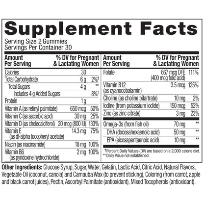 OLLY Prenatal Multivitamin Gummy, Supports Healthy Growth and Brain Development, Folic Acid, Vitamin D, Omega 3 DHA, Chewable Supplement OLLY