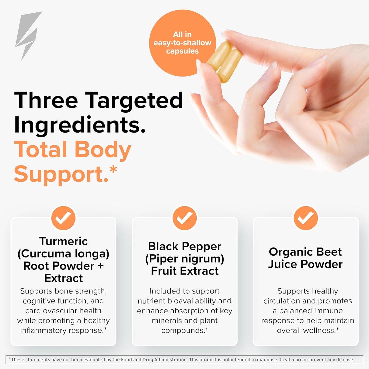 Inno Turmeric + Beet Root - Curcumin Turmeric Powder with Black Pepper & Beet Root Supplement - Supports Digestive Health, Circulation, Bone & Brain Health, Energy and Daily Wellness (60 Capsules)