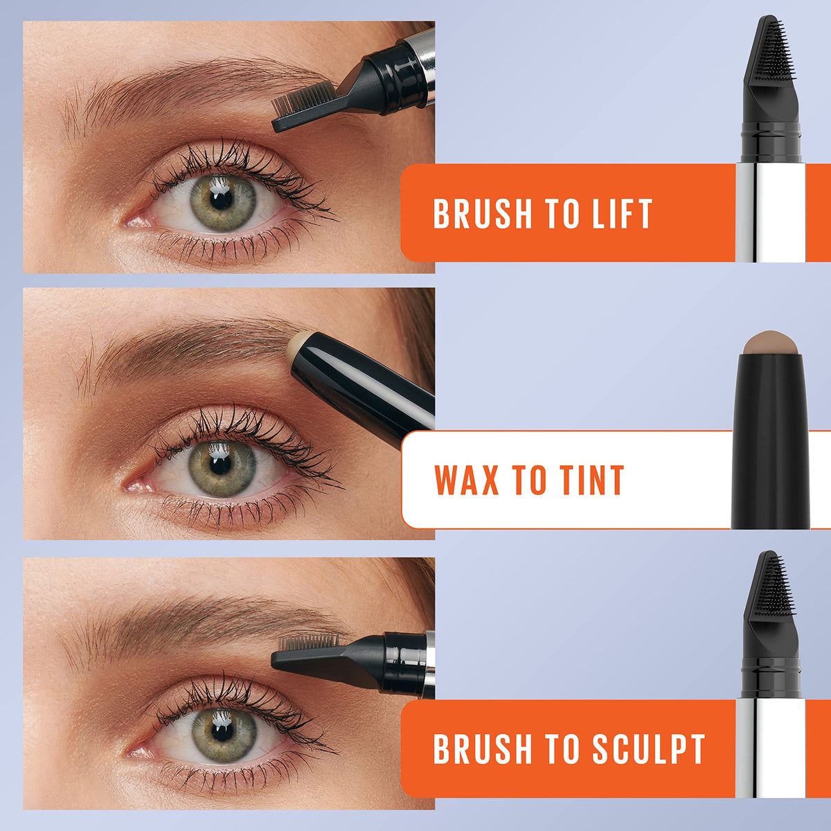 Maybelline TattooStudio Brow Lift Stick Makeup with Tinted Wax Conditioning Complex, Soft Brown, 1 Count MAYBELLINE