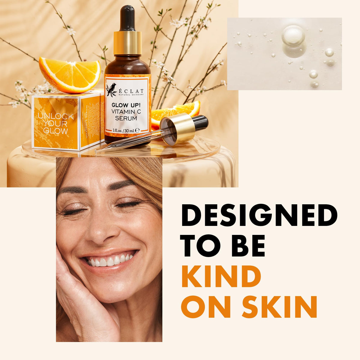 Eclat Skincare Vitamin C Serum - Skin Care for Dark Spots, Vitamin C Serum for Face with Hyaluronic Acid, Ferulic Acid, & Vit E - Anti Aging and Skin Brightening Vit C Formula for Face Care 1 Fl Oz Eclat Skincare
