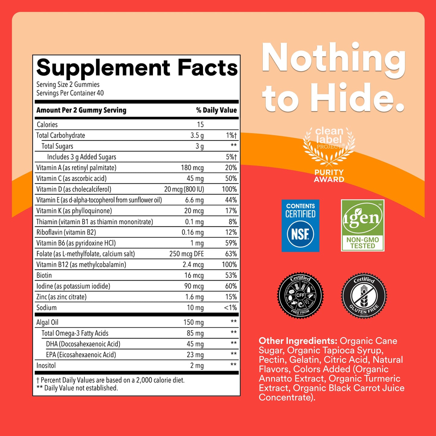SmartyPants Kids Multivitamin Gummies with Omega 3 DHA/EPA, Vitamins D3, C, B12, B6, A, K, and Zinc, Gluten Free, Clean Label, Three Fruit Flavors, 60 Gummies (30 Day Supply) Gsupps Australia