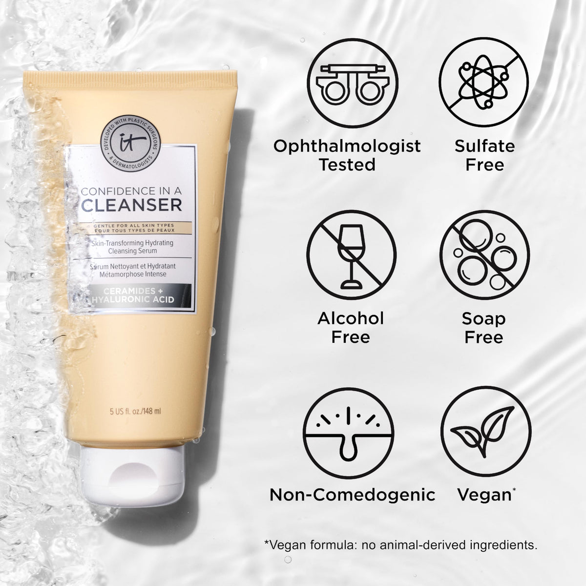 IT Cosmetics Confidence in a Cleanser - Hydrating Serum Face Wash (5 fl oz) IT Cosmetics