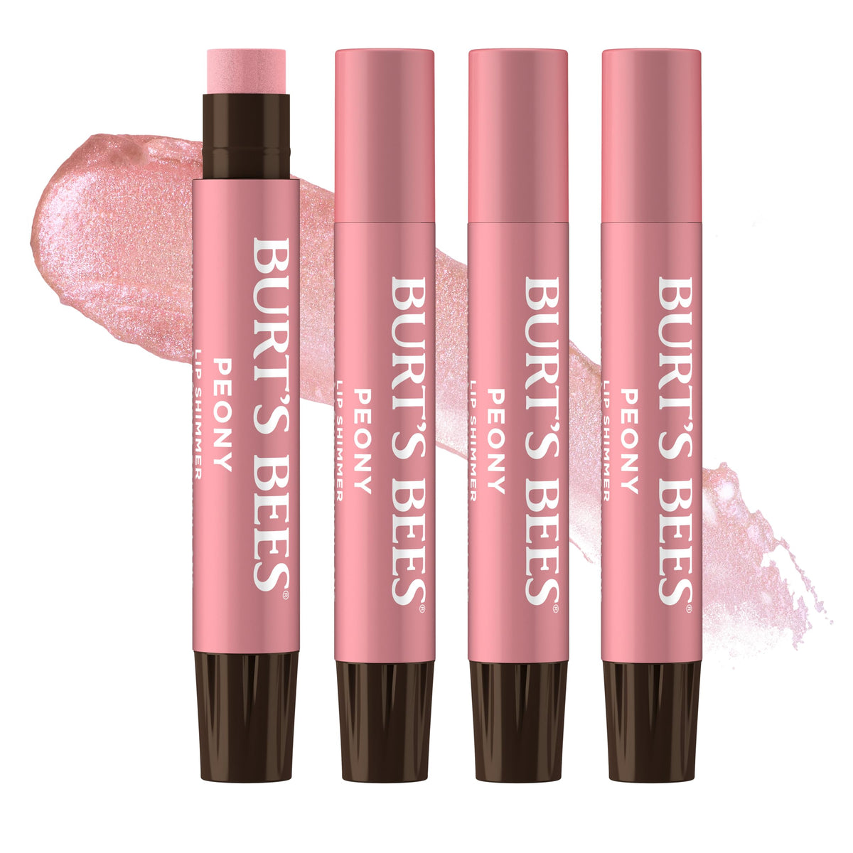 Burt's Bees Lip Shimmer Set, Peony, 0.09 oz., 4 Tubes Burt's Bees