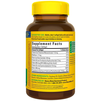 Nature Made Super B Complex Vitamins for Women and Men, Dietary Supplement for Energy Metabolism Support, Super Vitamin B Complex Nature Made