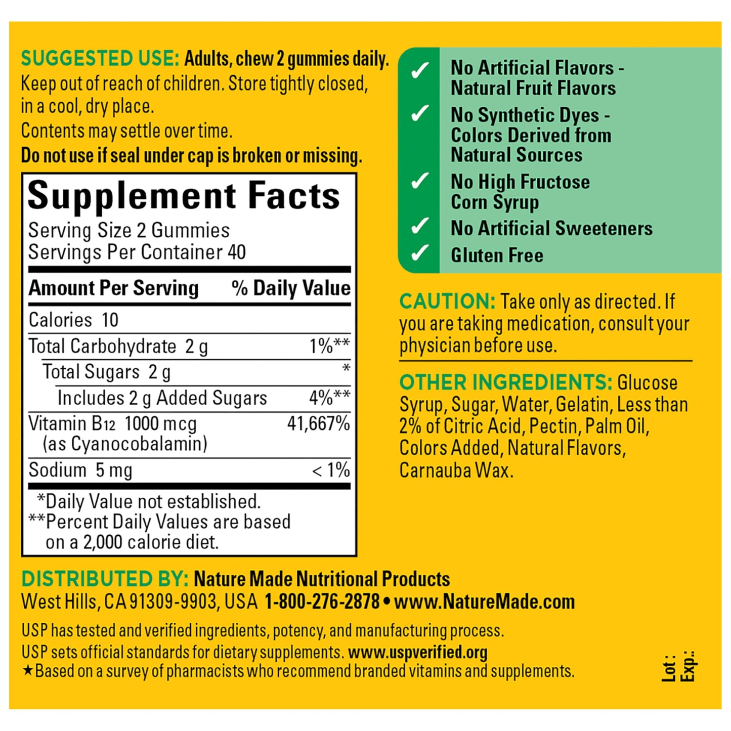 Nature Made Vitamin B12 Gummies 1000 mcg per serving, Dietary Supplement for Energy Metabolism Support, B12 Vitamins Nature Made