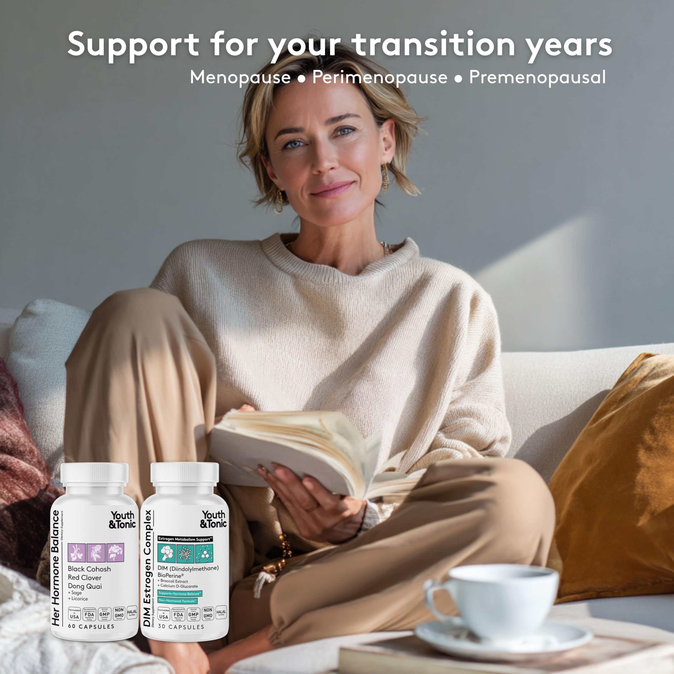 Youth & Tonic DIM Supplement for Women – Estrogen Metabolism & Hormonal Support – Menopause, Perimenopause & Premenopausal Bundle, 90 Capsules Youth & Tonic buy australia supplements