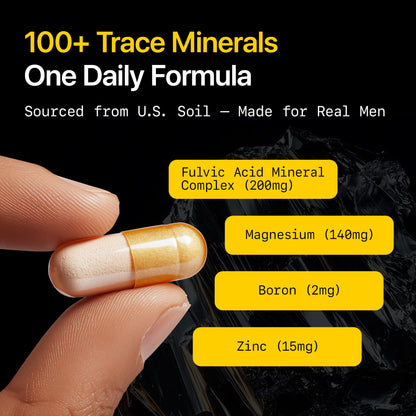 Menerals Mens Multivitamin – Powerful All in One Mineral Supplement for Men – Natural Trace Minerals with Fulvic Acid from Rich American Soil Menerals