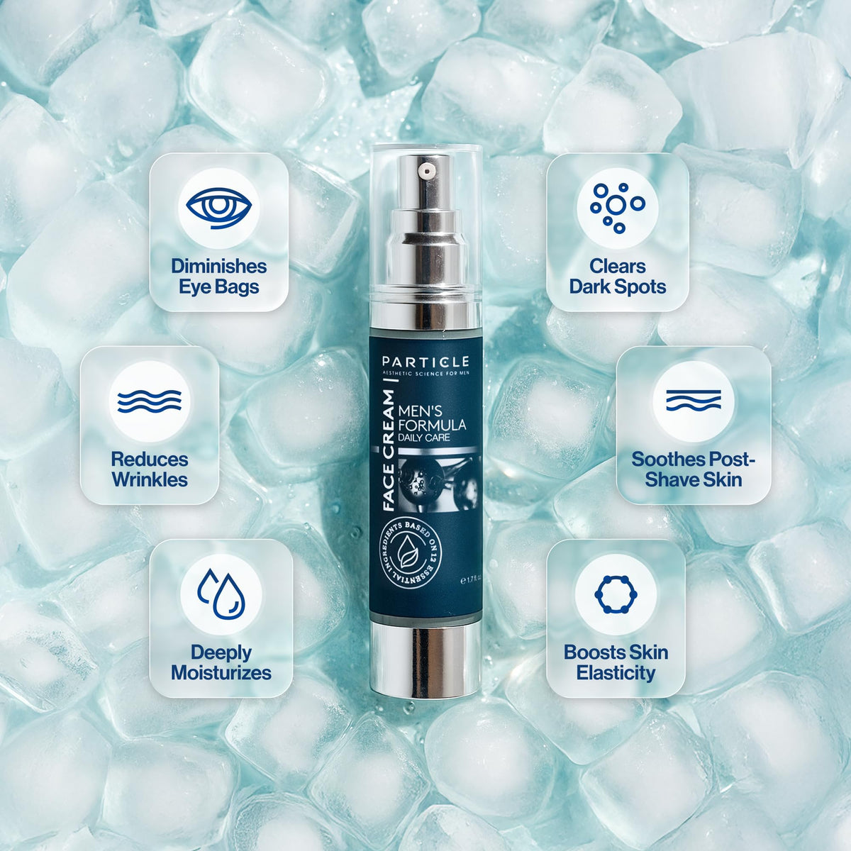 Particle 6-in-1 Face Cream for Men, Men’s Daily Hydrating Moisturizer with Vitamin C, Jojoba Oil, Vitamin E & Hyaluronic Acid, Skin Care Routine, Healthy Skin Support, Pack of 1, 1.7 FL OZ Particle