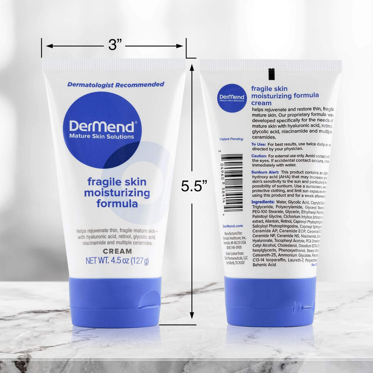 DerMend Fragile Skin Moisturizer 4.5 oz - Firms Aging Skin & Mature Skin Dermend