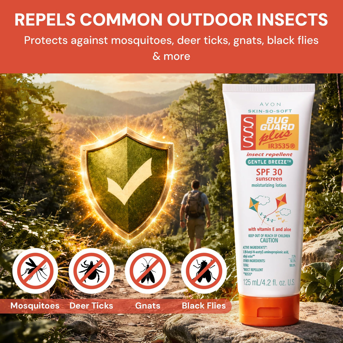 AVON SSS Bug Guard Plus IR3535 Gentle Breeze SPF 30 Lotion - 4.2 oz AVON