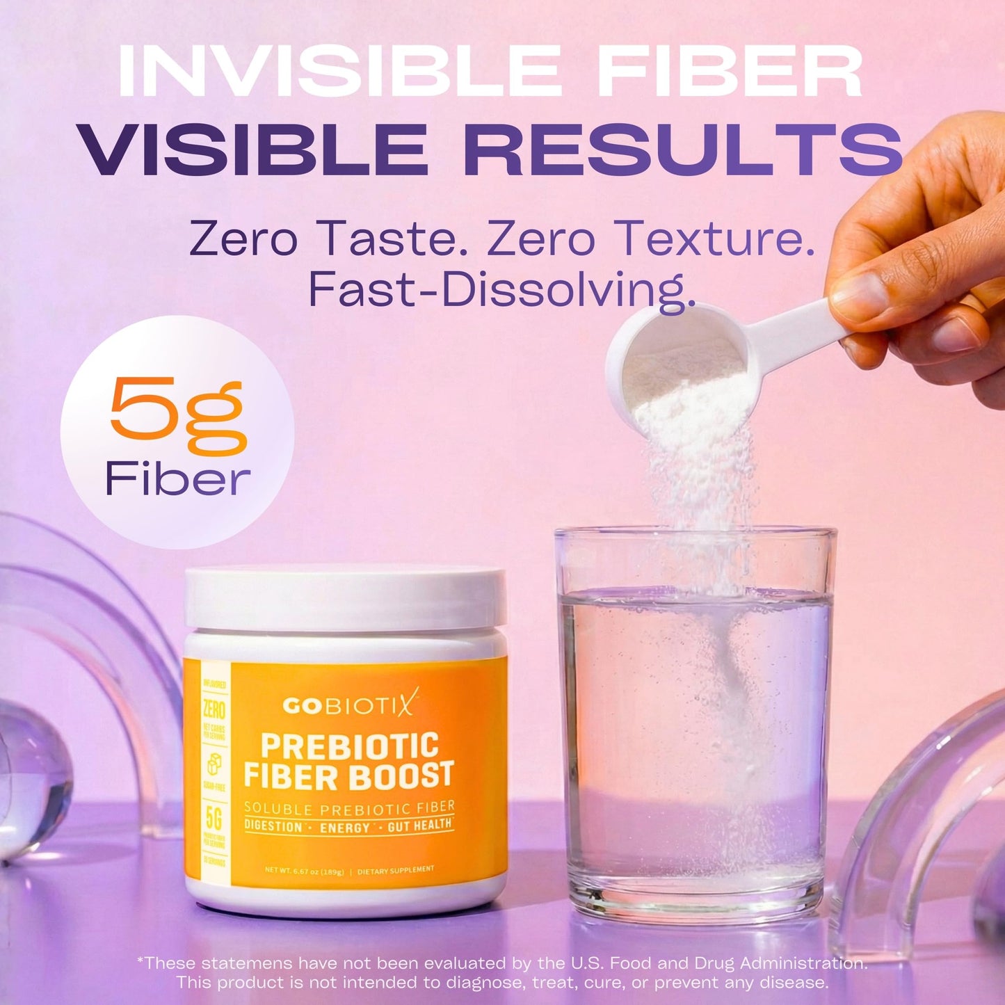 GOBIOTIX Fiber Supplement Powder with Prebiotics for Digestive Health and GLP-1 Support, Soluble Fiber for Gut Health & Debloat, Keto GOBIOTIX