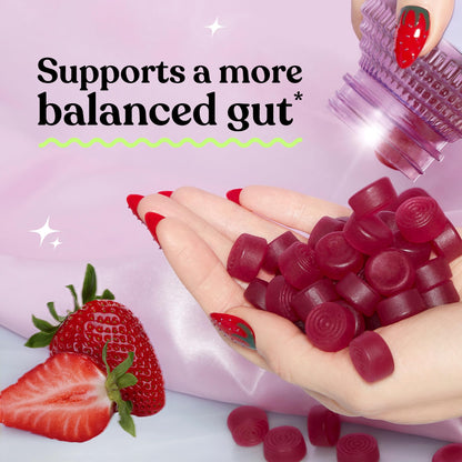 Lemme Fiber & Probiotic Gummies for Adults, Promotes Regularity & Digestive Health, No Sugar Added Strawberry Flavor, 4g Prebiotic Fiber & Clinically Studied Probiotic Strains, (60 Count)