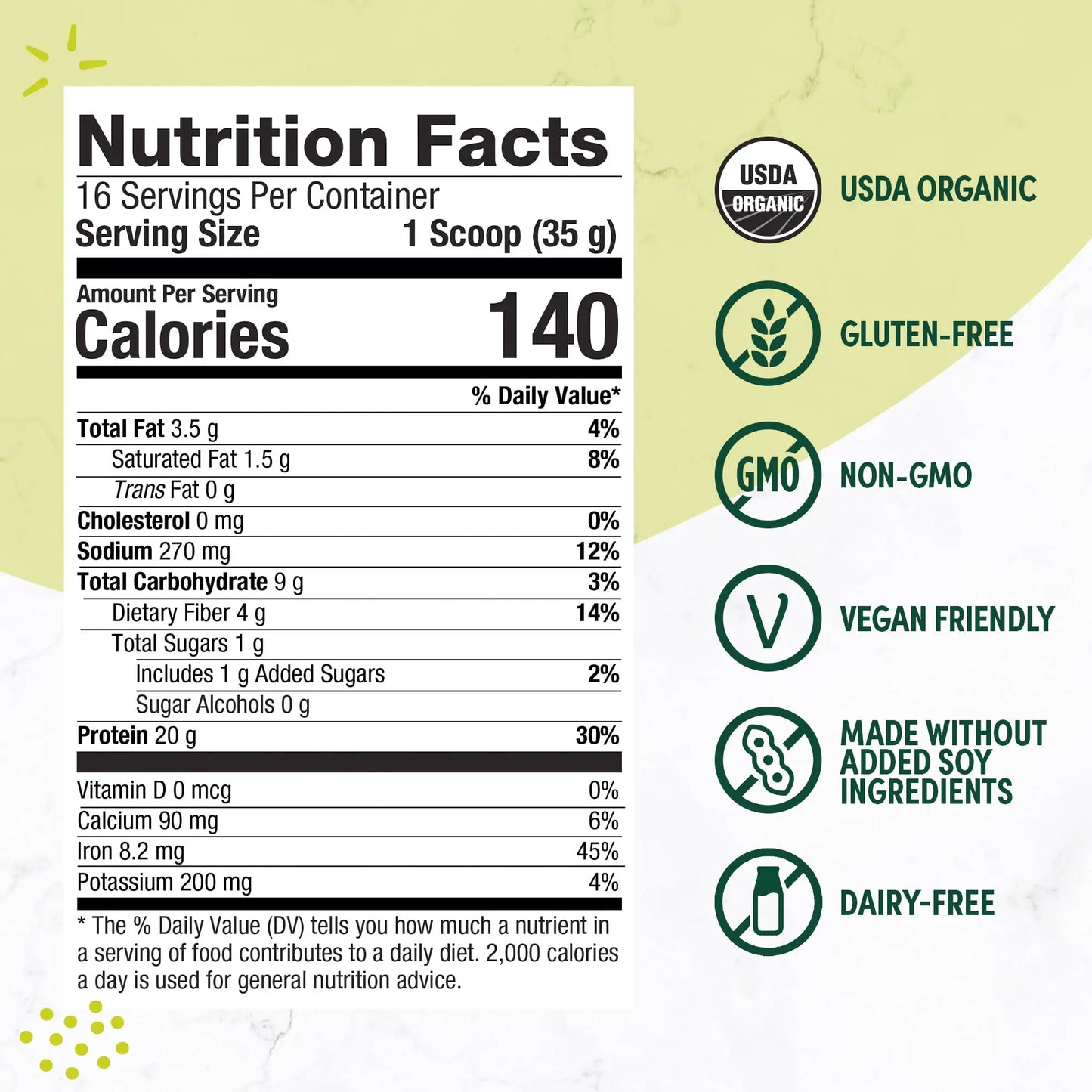 Purely Inspired Plant-Based Protein Powder for Men & Women, Rich Decadent Chocolate (16 Servings) - Vegan & Organic - 20g of Pea Protein Powder for Smoothies & Shakes Purely Inspired