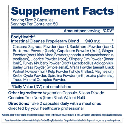 BodyHealth Intestinal Cleanse - Eliminate, Colon Cleanser Detox, Gentle Laxative Pills and Bowel Flush Constipation Relief for Adults, Body Cleanse for Colon Health BodyHealth