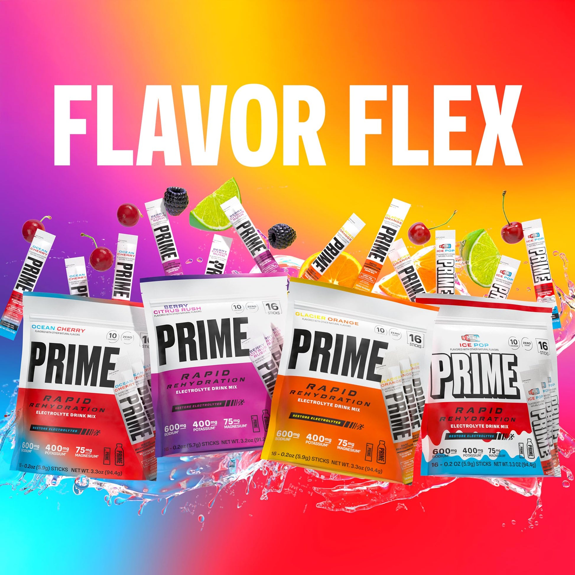 Prime Rapid Rehydration Electrolyte Powder Sticks, Ocean Cherry, Sugar Free Hydration Drink Mix with Sodium, Potassium, Magnesium & B Vitamins PRIME HYDRATION buy australia supplements