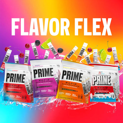 Prime Rapid Rehydration Electrolyte Powder Sticks, Ocean Cherry, Sugar Free Hydration Drink Mix with Sodium, Potassium, Magnesium & B Vitamins PRIME HYDRATION