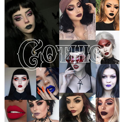 Baorder 4PCS Halloween Matte Liquid Lipstick Set,Goth Makeup Baorder