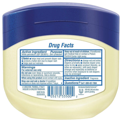 Vaseline Baby Petroleum Healing Jelly for Diaper Rash & Dry Skin 13oz 4ct Vaseline