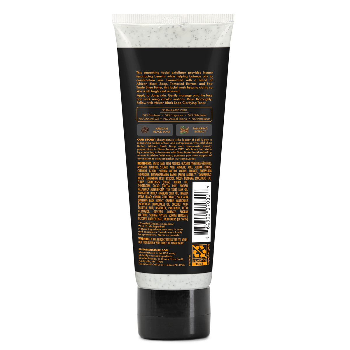 Sheamoisture Facial Wash and Scrub for Blemish Prone Skin African Black Soap to Clarify Skin 4 oz Shea Moisture