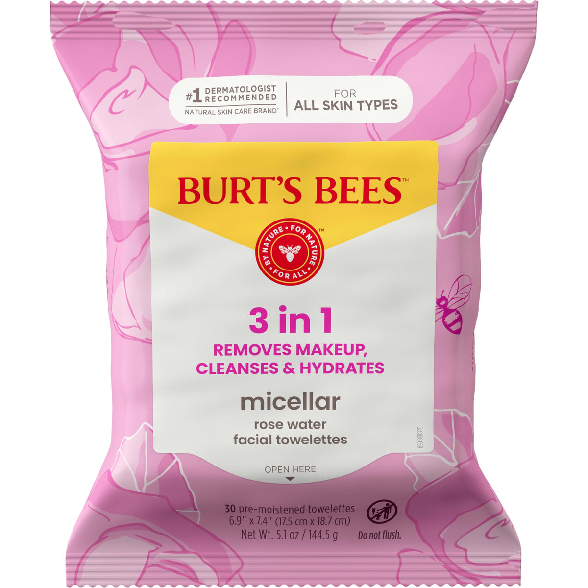 Burt’s Bees Micellar Rose Water Facial Towelettes, 30 ct. Burt's Bees
