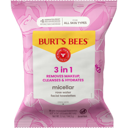Burt’s Bees Micellar Rose Water Facial Towelettes, 30 ct. Burt's Bees