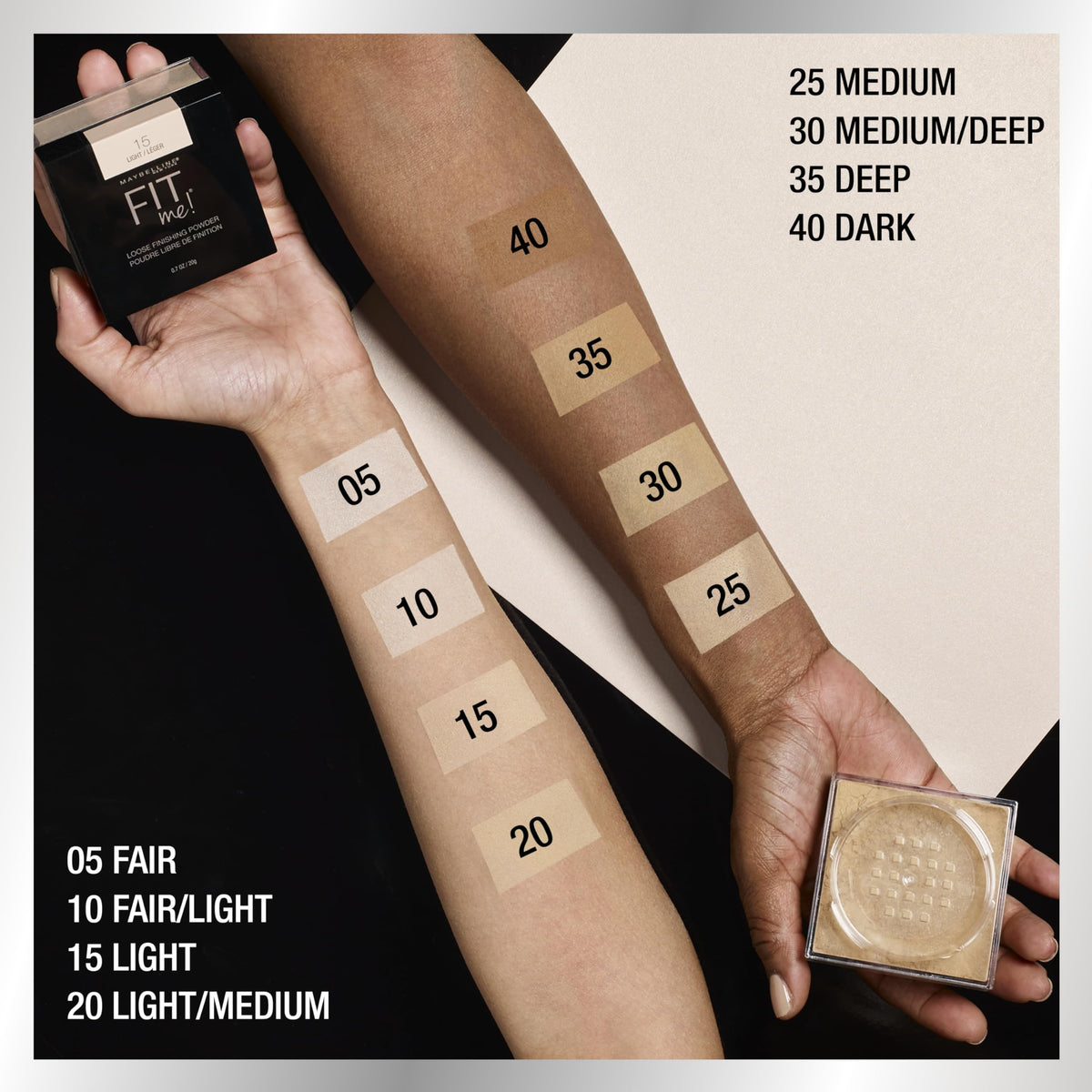 Maybelline Fit Me Loose Setting Powder, Face Powder and Finishing Makeup, Fair Light, 1 Count MAYBELLINE