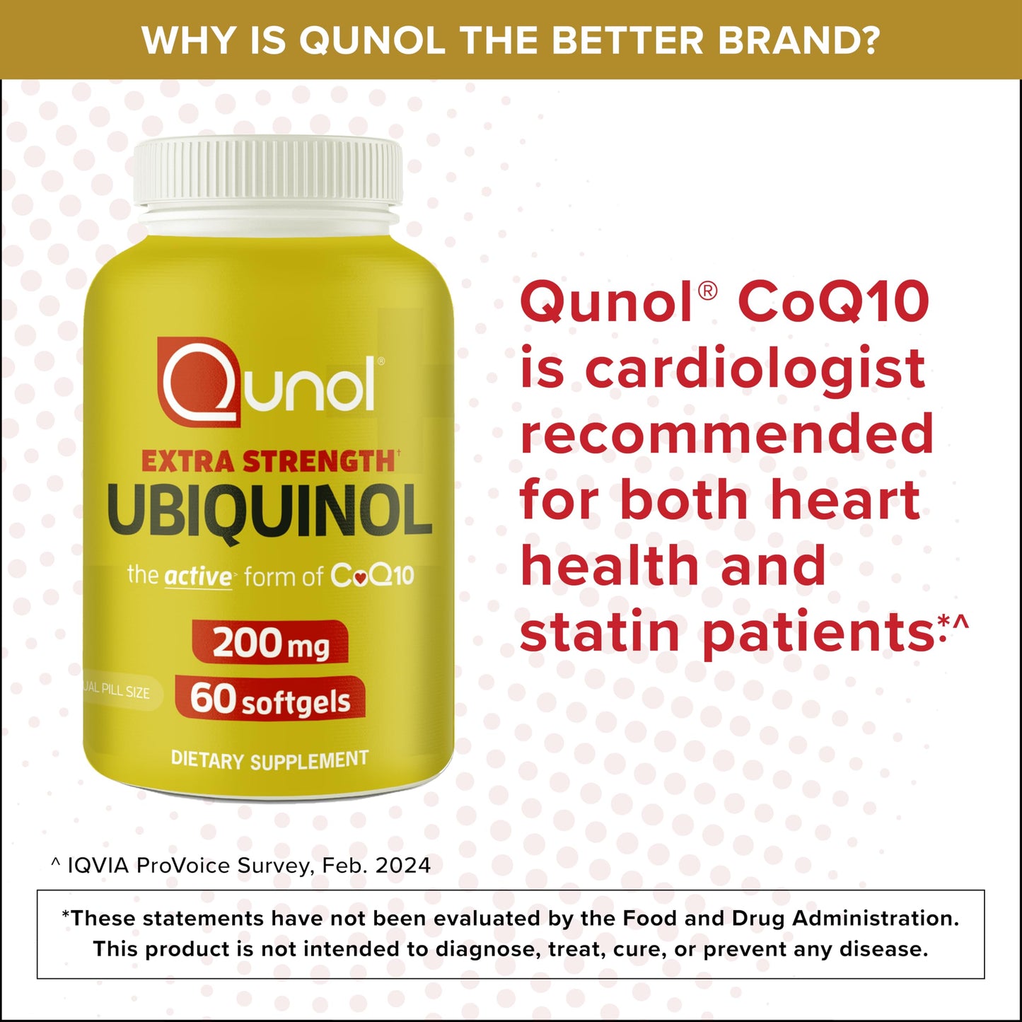 Qunol 200mg Ubiquinol, Powerful Antioxidant for Heart and Vascular Health, Essential for energy production, Natural Supplement Active Form of CoQ10, 60 Count Qunol