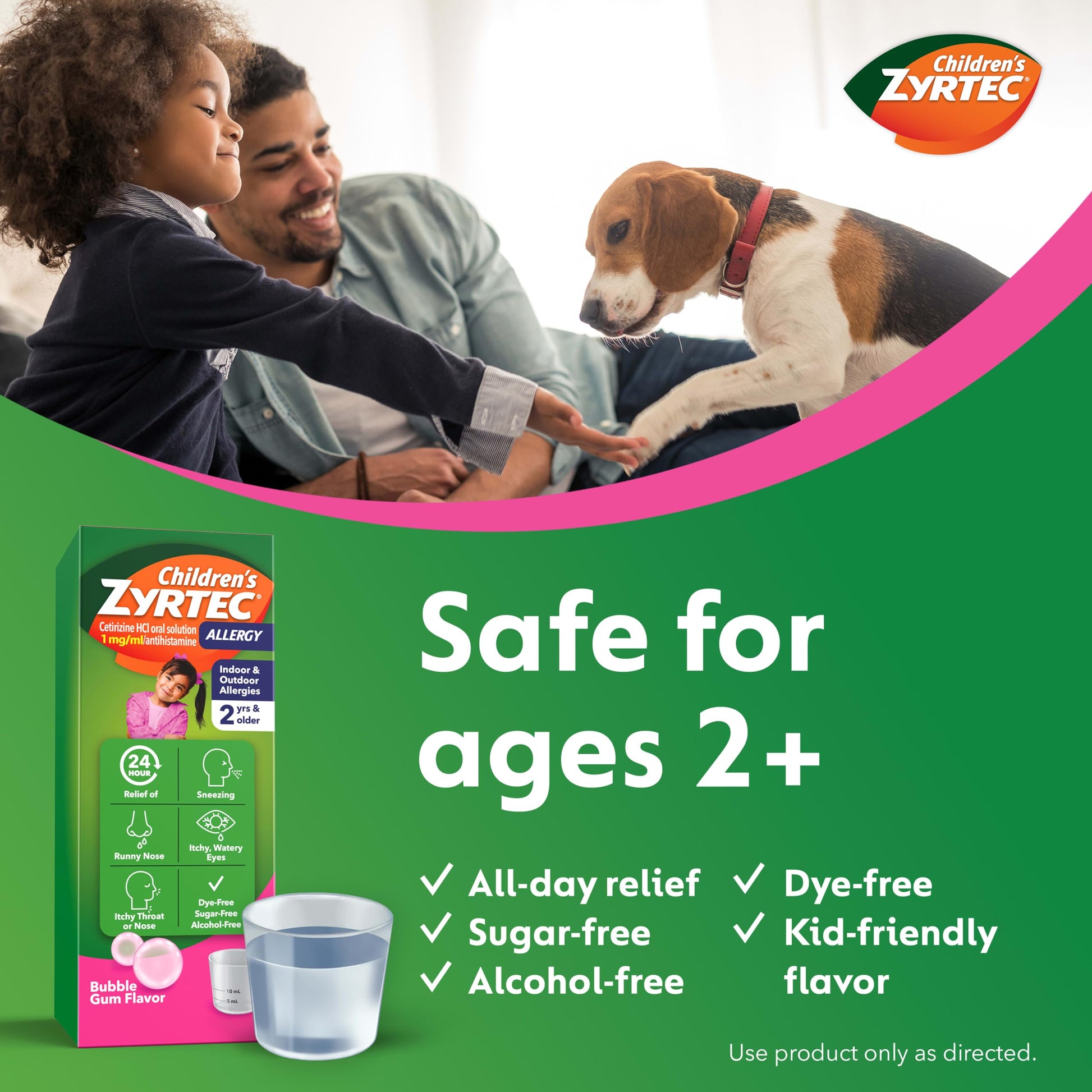 Zyrtec Children's Liquid, Kid's Antihistamine Syrup, Dye-, Sugar-, and Alcohol-Free, Pleasant Bubble Gum Flavor, Contains Cetirizine HCl Suitable for Ages 2 Years and Up, 4 fl oz Bottle Zyrtec buy australia supplements